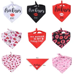 Valentine's Day Medium Big Dog Bandana for Large Dogs Lovely Print Pet Triangle scarf Golden Retriever Mascotas Accessories Bibs