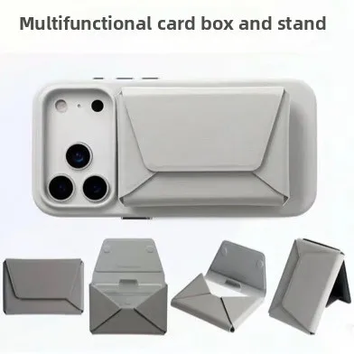 Multifunctional Magnetic Phone Holder Card Wallet, Integrated Folding Portable Storage for Cards & Coins, Universal Design