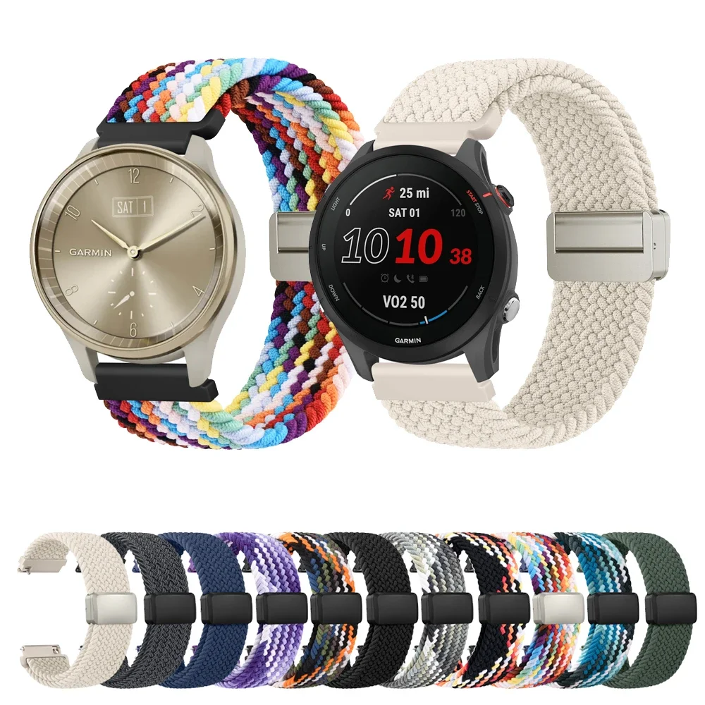 18/20/22 mm geflochtenes Armband für Garmin Vivoactive 4 5 3 S/Venu 3 2s Sq 2 Plus/Forerunner 265 255S 645 245 Music/Vivomove Uhrenarmband