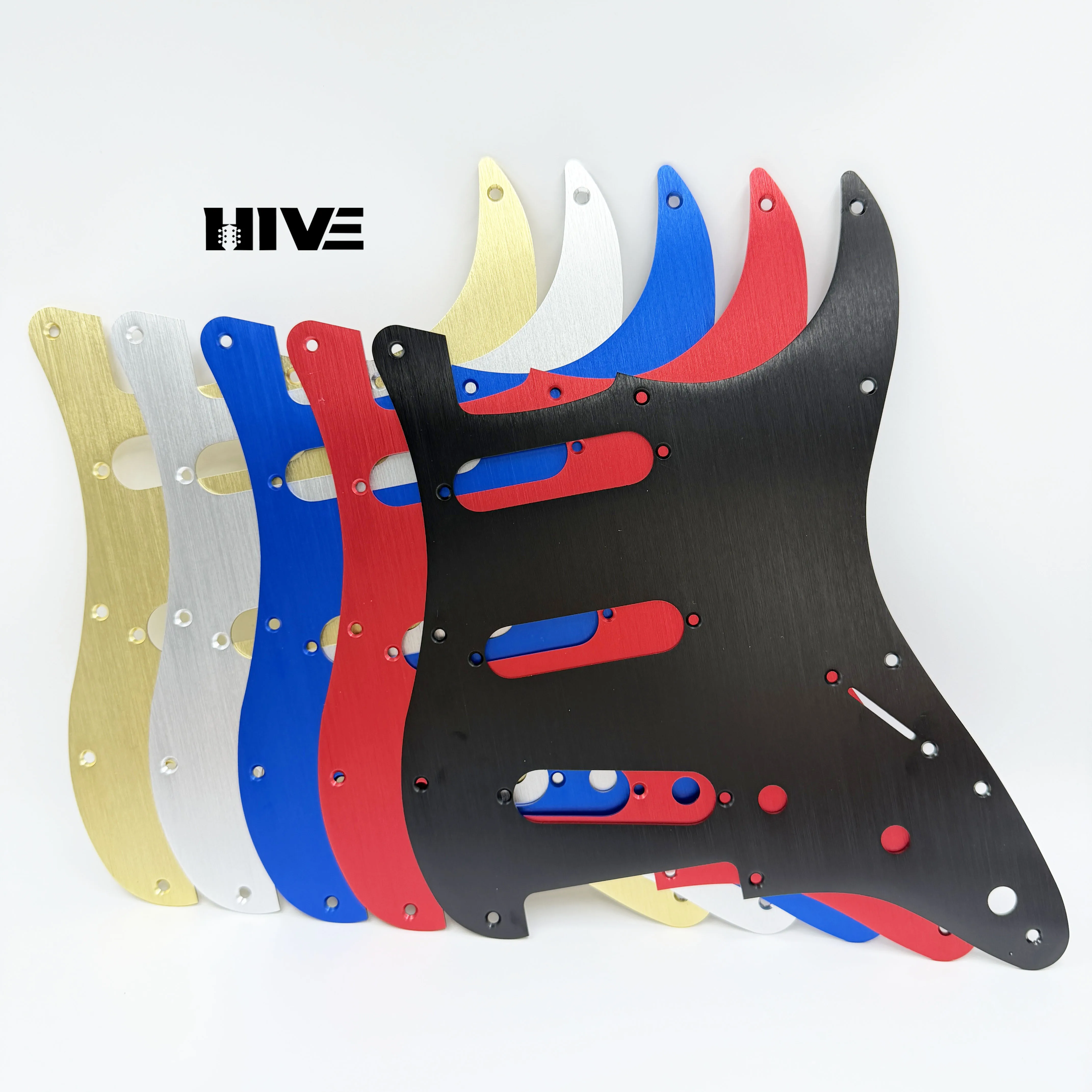 Top Grade Aluminum Alloy Guitar Guard Plate Scratch Panel Decoration Brushed 11 Hole 1.5MM ST Electric Guitar Pickup Plate