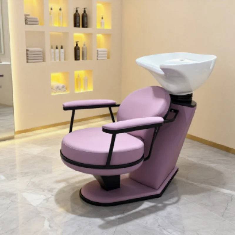 Sitting- Salon , Semi-Reclining Chair, Solid Color Simple Style, Shampoo Bed Hair S