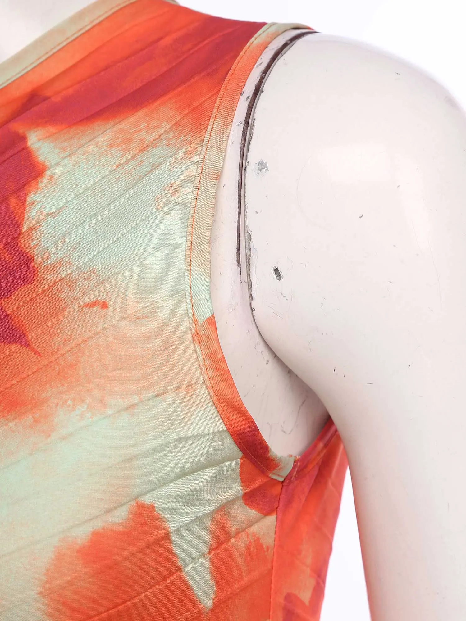 Summer Women's Tie Dye Holiday Dress Sleeveless Mini Dress Sundress Vacation Vestidos Cut Out Prom Gown One Shoulder Clothes