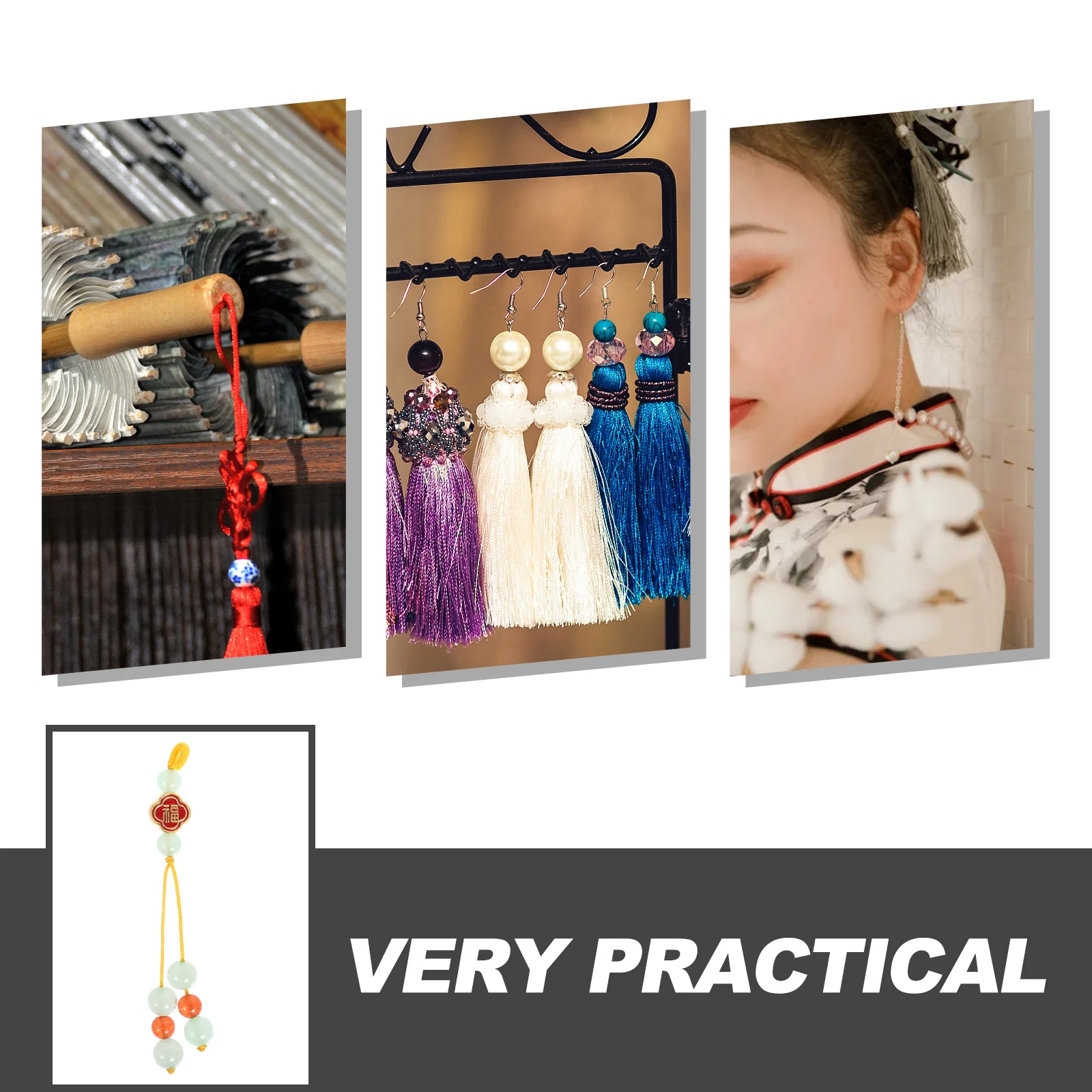 2 шт. китайский кулон с кисточкой, подвесное украшение, символ удачи, фэн-шуй, автомобильный шарм, весенний фестиваль, орнамент