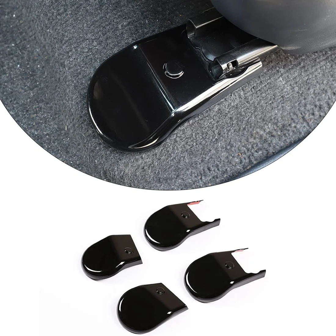 For Toyota Hilux 2015-2021 Anti-Dust Seat Bracket Fixing Bolts Cover Trims Accessories Black 4PCS