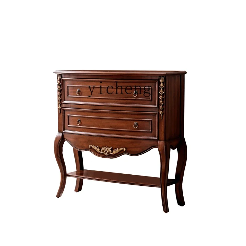 

Solid Wood Entrance Console Sofa Side Cabinet Curio Corridor Semicircle Tables