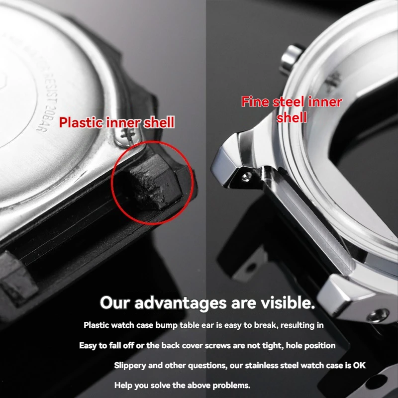 Gw b5600 อุปกรณ์เสริมสําหรับนาฬิกา Casio GW-B5600 ภายในกรณีเหล็กนาฬิกาการปรับเปลี่ยนอัพเกรดสายหู Break อะไหล่ซ่อม