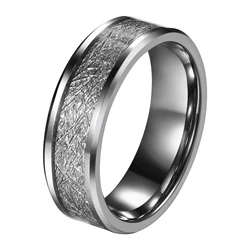 BONISKISS 8mm Comfort Fit Classic Men's Tungsten Carbide Ring Wedding Promise Band Men Wedding Promise Ring Valentine's Day Gift