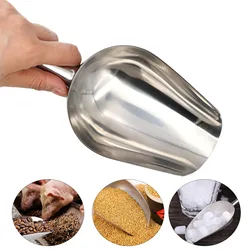 Pala de acero inoxidable para comida de mascotas, cuchara gruesa de gran capacidad para comida seca de perros y gatos, 23,5x8x5cm