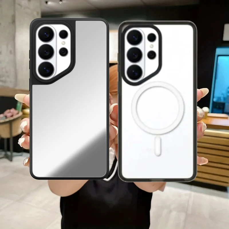 

Plain Mirror / Acrylic Magnetic Phone Cover for Samsung Galaxy S23 S24 S25 S26 Ultra S26+ Plus Case