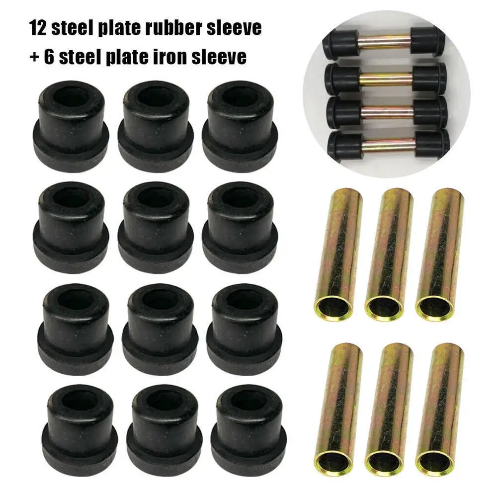 6 Rear Leaf Spring + 12 Bushing Kit Fit For Club Car DS Gas Electric Golf Cart Bushing and Sleeve Kit 1012303 1015583