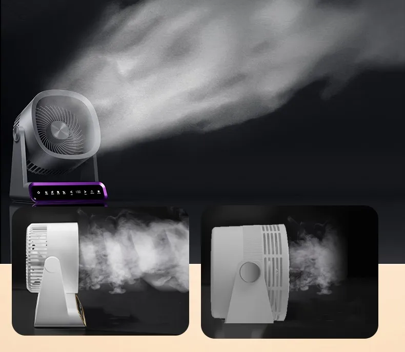 Multifunctional Desk Fan Intelligent Screen Drill-free Wall-mounted Fan with 10 hours Timer 120 Speeds Air Circulator