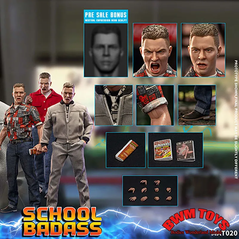 In Stock Mars Toys 1/6 Scale Collectible Back To The Future SCHOOL BADASS Biff 12Inch Full Set Male Solider Action Figure Model