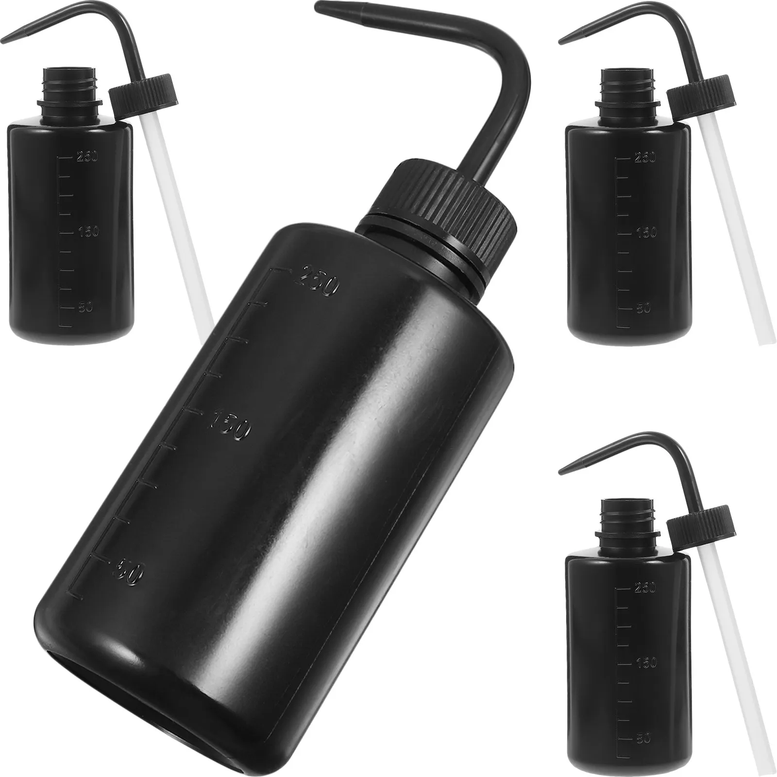 

4Pcs Wash Bottle 250Ml Bendable Spout Plastic Graduated Laboratory Washing Bottle Portable Narrow Mouth Liquid Dispenser