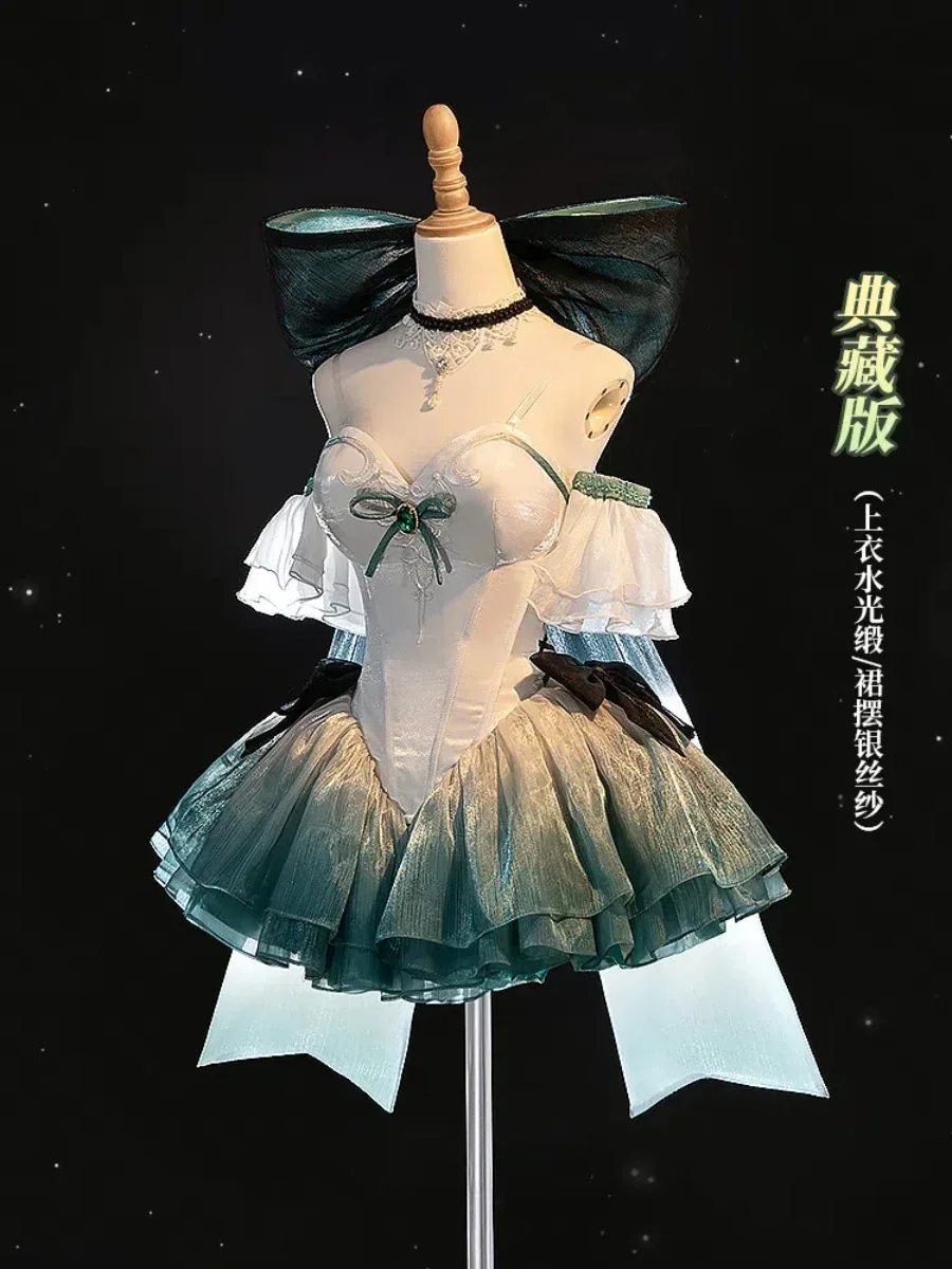 Genshin Impact Lynette Women Lily of The Valley Waltz Dress Cosplay Costume Cos Game Anime Party Uniform Hallowen Wig