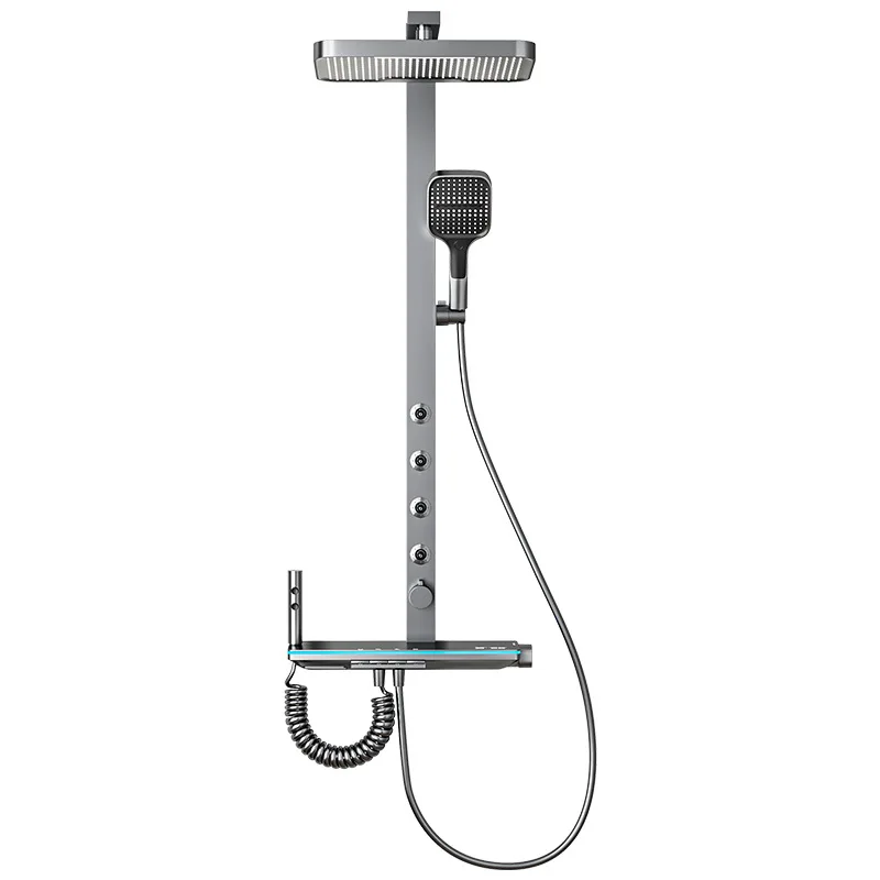 

Shower shower set, all copper wall-mounted constant temperature rain pressurized bathroom full set of concealed