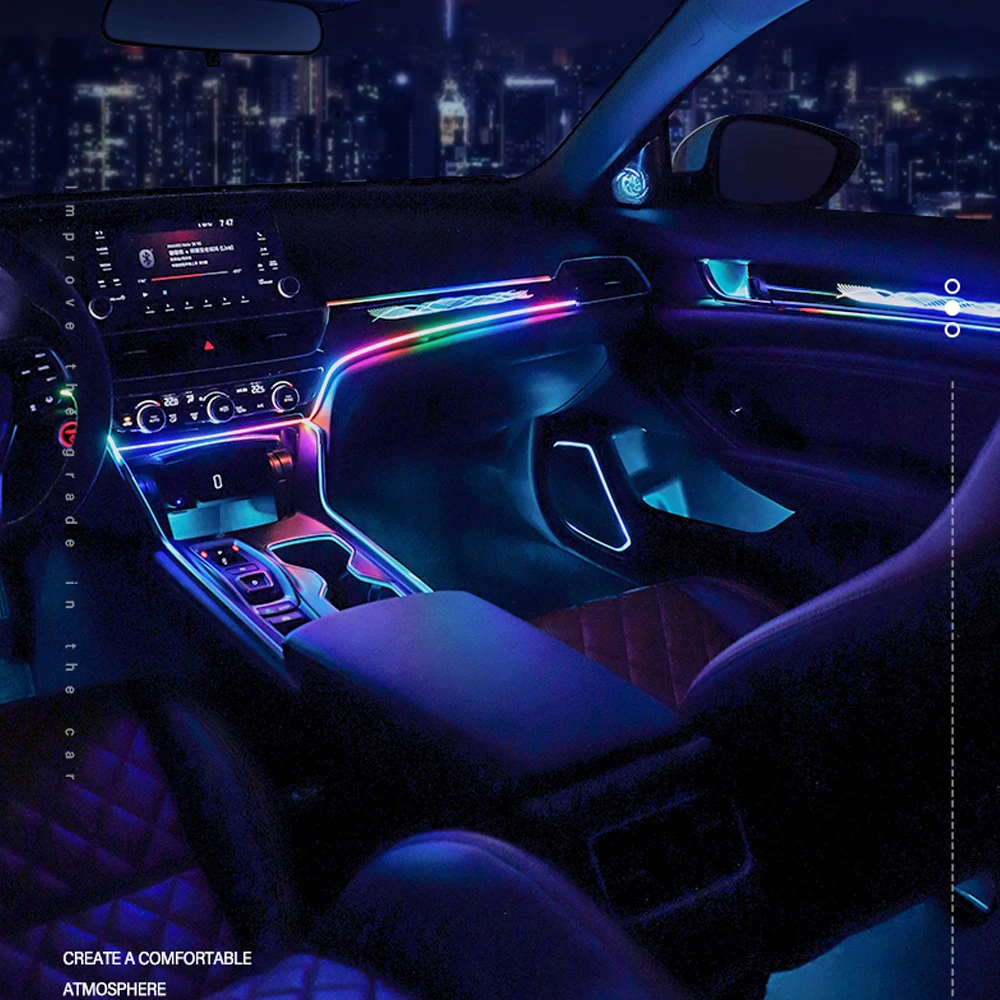 Auto led light atmosphere light strip dynamic lamp interior ambient lighting For Honda accord 2018-2022 tweeter glow cover