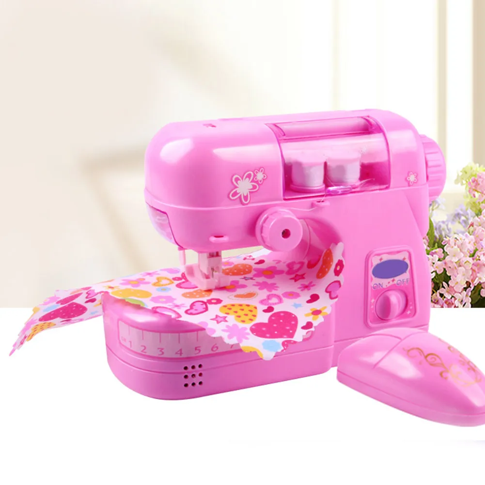 Children Sewing Machine Portable Handheld Sewing Machine with Light Small Electric Kids Sewing Machine Home Toys Set