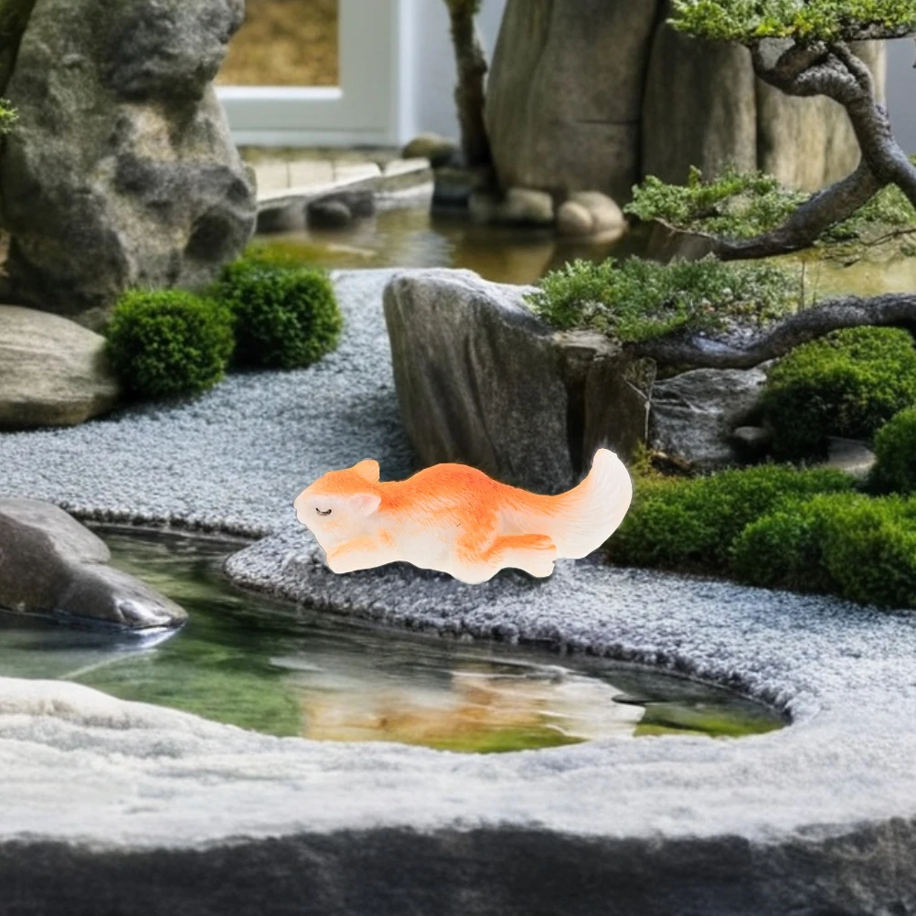 

6PCS Micro Landscape Squirrel Figurines Mini Resin Garden Animals Decor Lifelike Craft Durable Reusable Aquarium Desk Office
