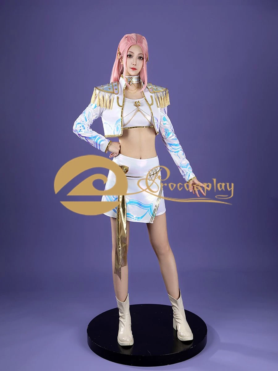 

Mira Cosplay Costume Mira White Gold Outfit for Women Halloween Party Role Play