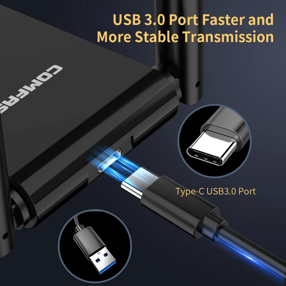 1300Mbps Adaptador Wifi Usb Adapter 5Ghz /2G Antena Para PC Usb3.0 Cle Dongle RTL8812BU/MT7612 Linux Network Card Stick Receiver