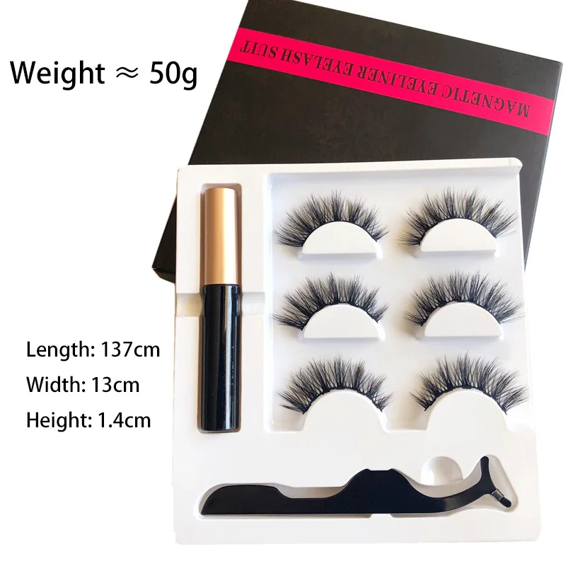 3D Mink Magnetic Eyelashes with Magnetic Eyeliner - Handmade Lasting Short False Lashes for Effortless Makeup