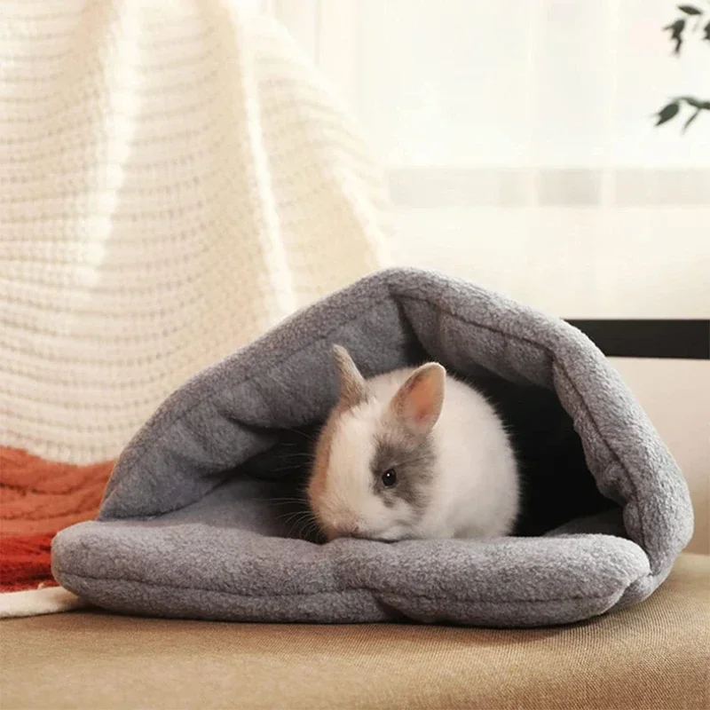 Guinea Pig Warm Bed Rabbit House Hamster Sleeping Bag Small Pet Cave Nest Soft Fleece Slippers Bed Small Pets Supplies