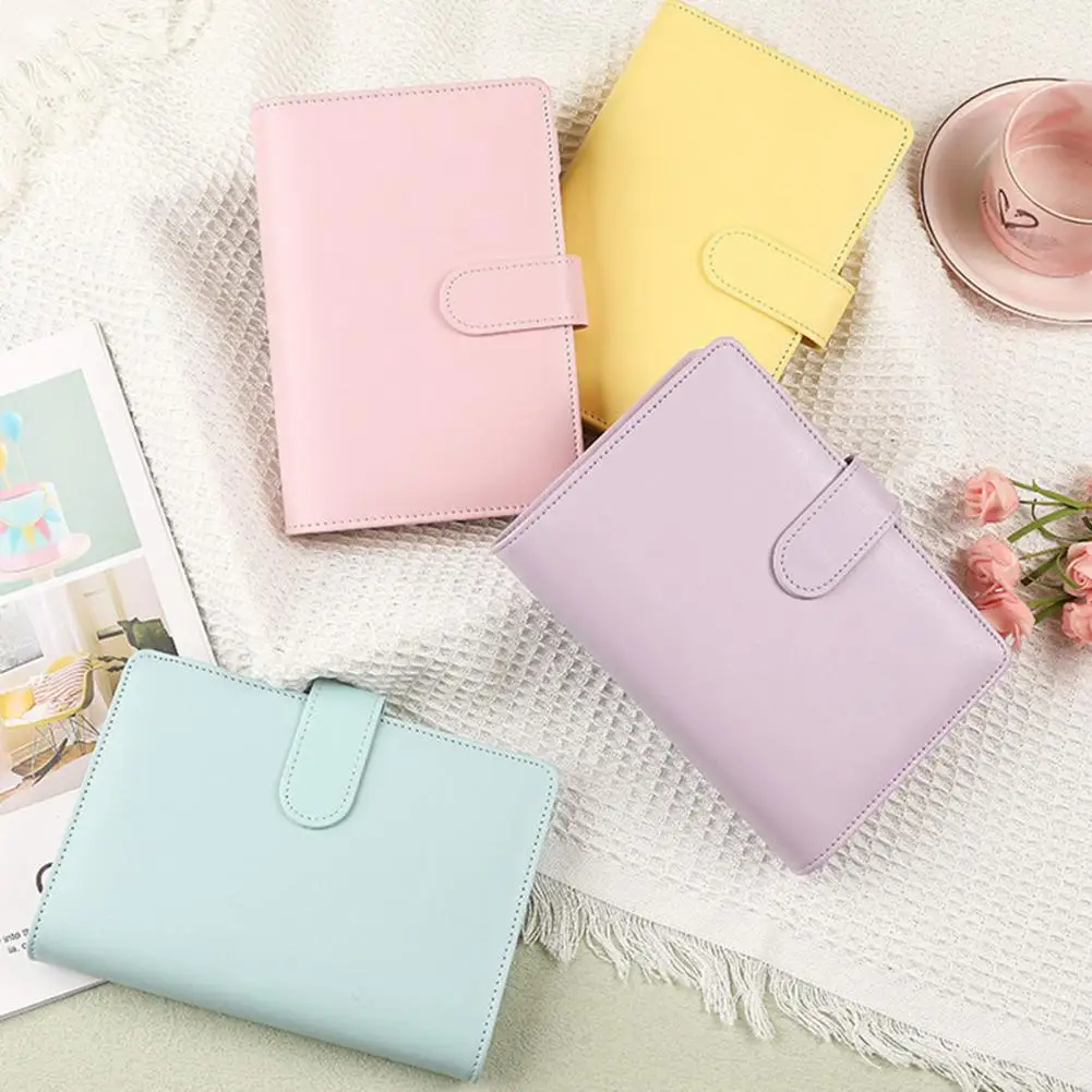 Imitation Leather Notepad Loose-leaf Notebook Macaron Color Imitation Leather Student Loose-leaf Book Small Size Monthly Weekly