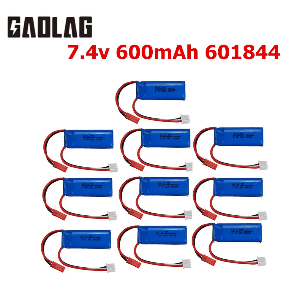 7.4V 600mAh Lipo Battery for WLtoys K969 K979 K989 K999 P929 P939 RC Car Parts 2s 7.4v Battery for WLtoys K969