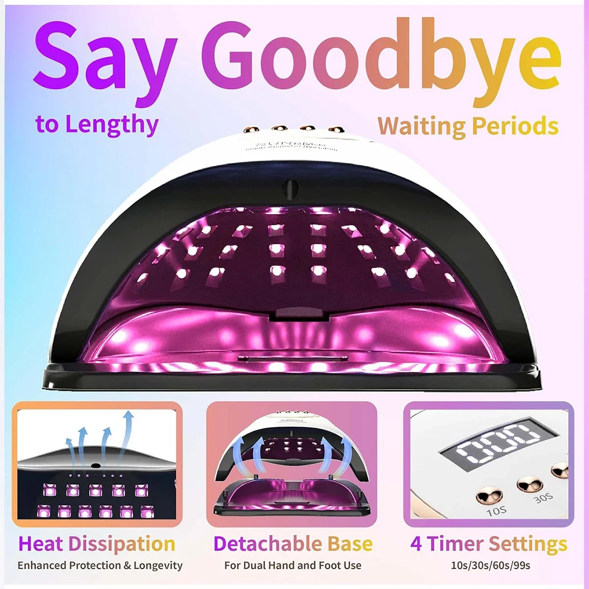 เครื่องเป่าเล็บโคมไฟแต่งเล็บมืออาชีพ UV ELD ไฟเล็บกําลังสูงพร้อมเซ็นเซอร์อัตโนมัติเครื่องมืออุปกรณ์ร้านทําเล็บอัจฉริยะ