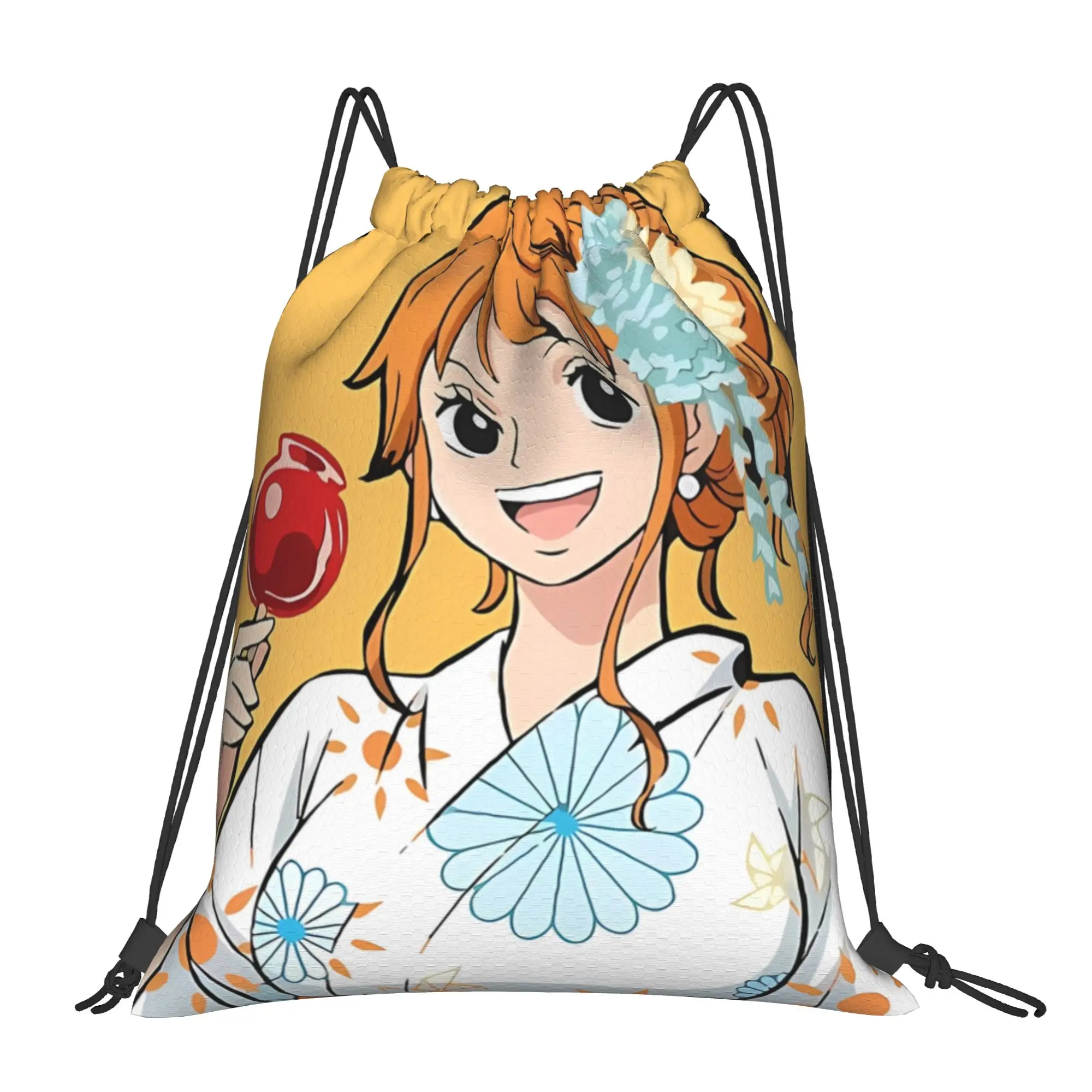 

Nami Anime One Piece Drawstring Bags Sports Unisex Storage Organize Bundle Pocket Rope Bag