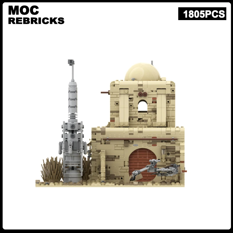 Space War Scene Architecture Fort Desert House MOC Building Block Model Brick Toys Children's Christmas Gifts