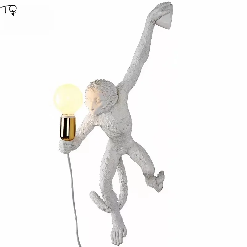 Monkey Lamp Modern Simple individual Resin Led Desk Lights Art White Brown Luminaire Living Room Decor Salon Bedroom Study Cafe