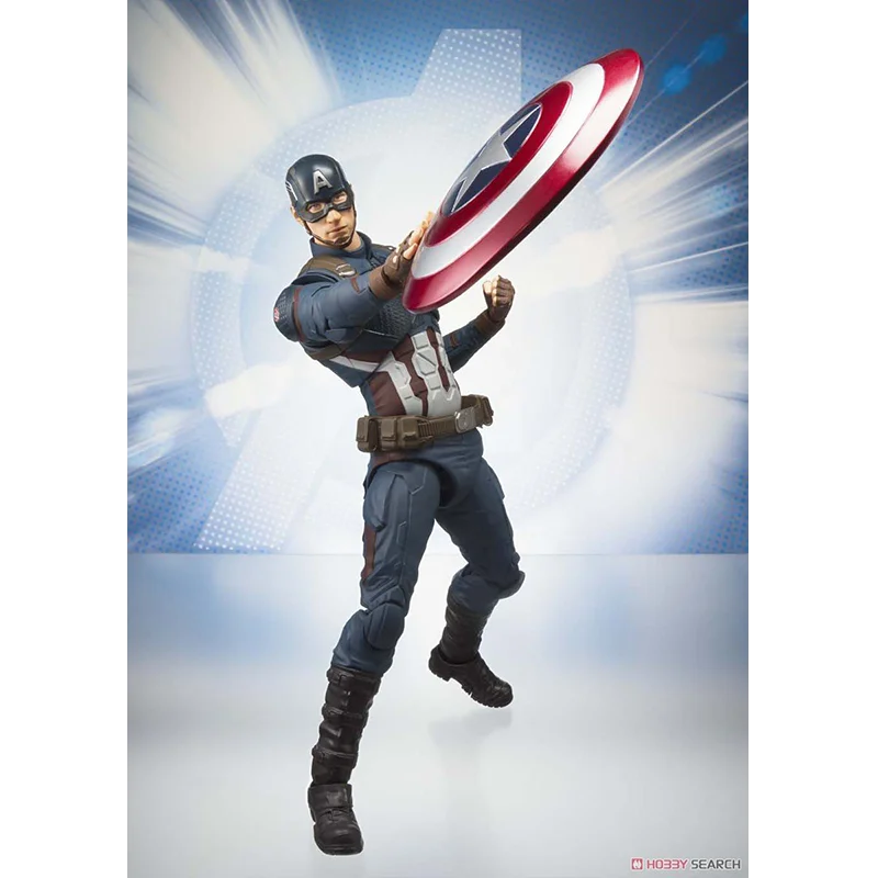 Bandai Original SHFiguarts Marvel AVENGERS ENDGAME WAR Capitan America Action Figures Giunti attivi Modello da collezione