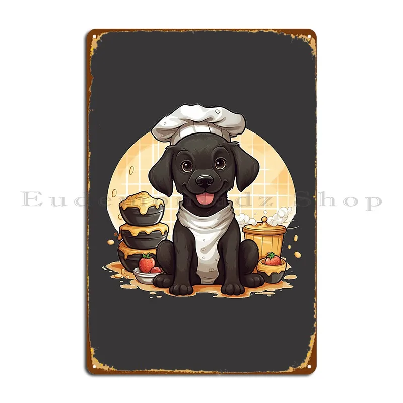 Black Retriever Baking In The Kitchen Metal Plaque Wall Decor Customized Pub Cinema Garage Tin Sign Poster