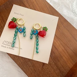 Geometric Colourful Beads Heart-shaped Earclip Earrings For Women Bohemia Personality Earring Party Jewelry
