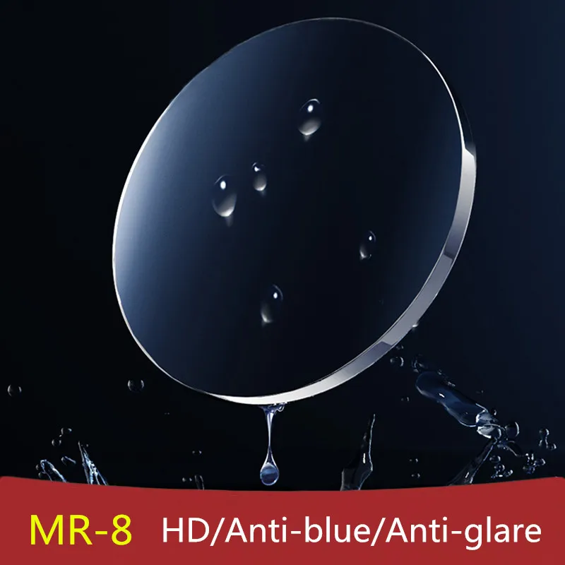 

MR-8 Суперпрочные оптические линзы HD 1,61 1,67 1,74 Ультратонкие очки по рецепту для близорукости, пресбиопии, антибликовые, антисиние линзы, 2 шт.