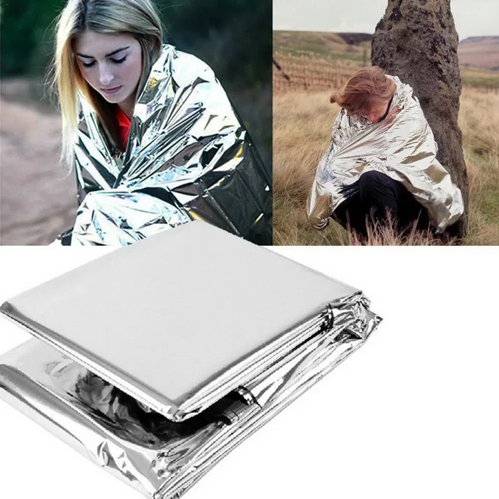 

160*210cm Foldable Emergency Blanket Silver/Gold Emergency Survival Rescue Shelter Outdoor Camping First Aid Keep Warm Blankets