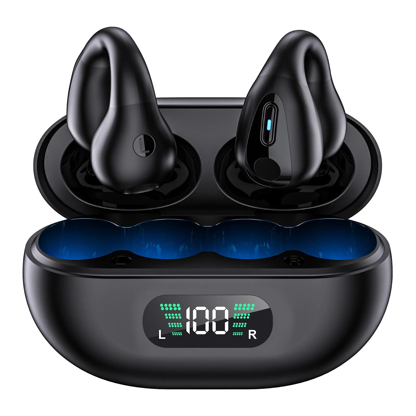 

New wireless Bluetooth headset Hanging ear private model sports noise-cancelling headset high power ear clip headset