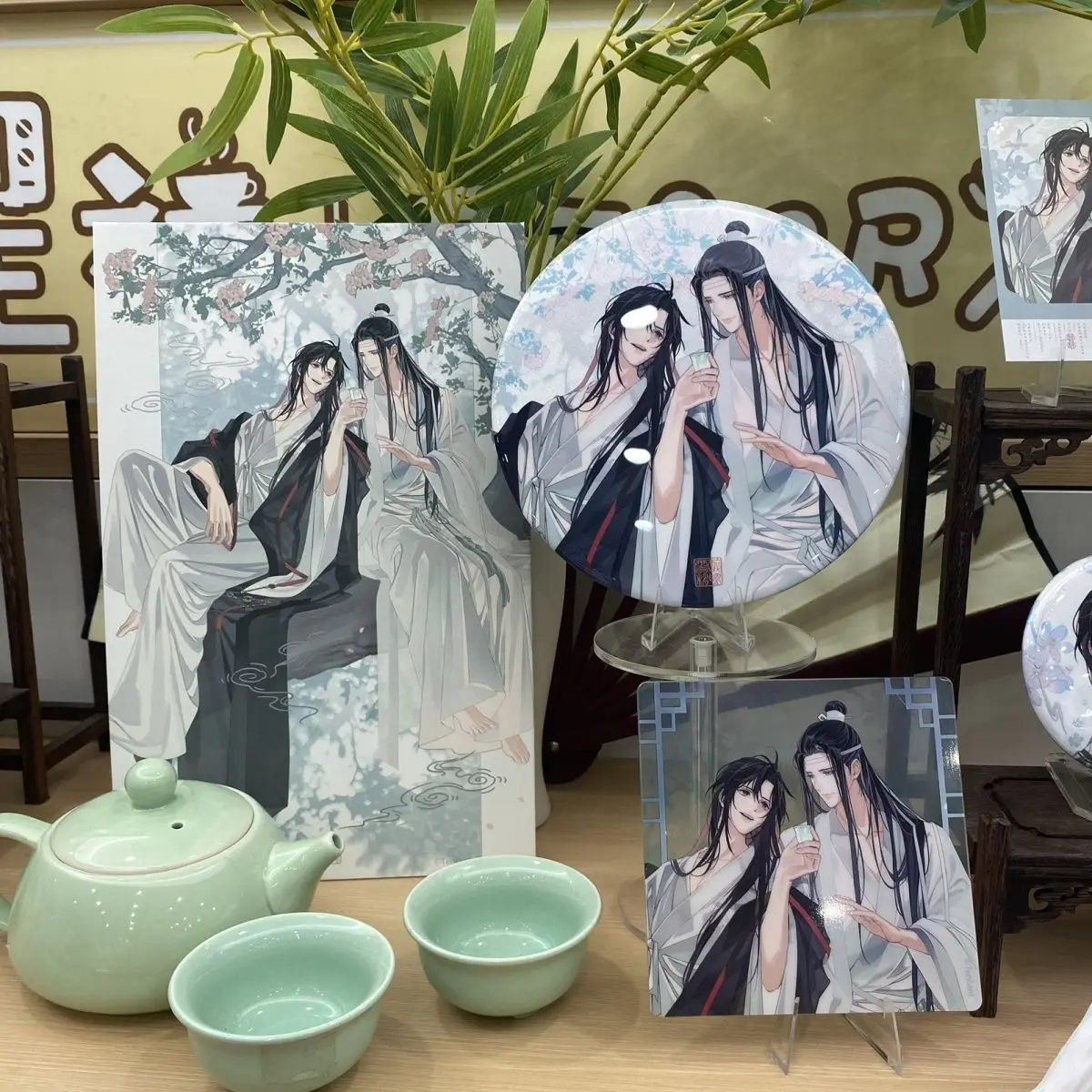 Mo dao zu shi anime figura de ação pvc wei wuxian lan wangji dos desenhos animados mdzs ornamento feliz aniversário série estatueta colecionável brinquedo