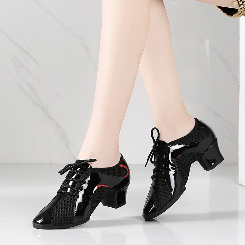 Zapatos de baile modernos para mujer, calzado de ejercicio para profesores de fondo suave, Jazz para interiores, animadoras, práctica latina de