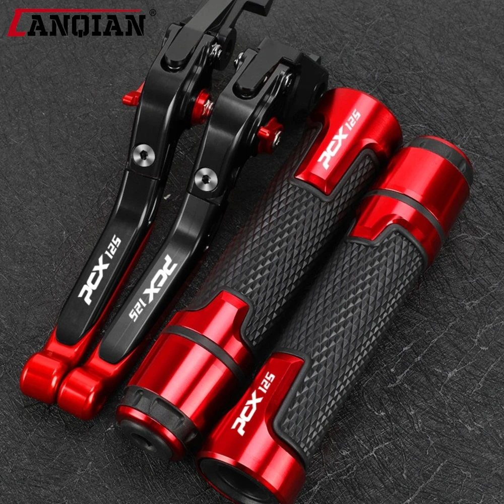 

Motorcycle Accessories Extendable Brake Clutch Levers Handlebar Grip Handles bar Hand Grips FOR HONDA PCX125 PCX 125 All Years