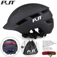 PJT Deportes al aire libre Ciclismo Casco de seguridad Bicicleta Scooter Casco de bicicleta de carretera de montaña Luces traseras/paquete para hombres Mujeres Casco de bicicleta