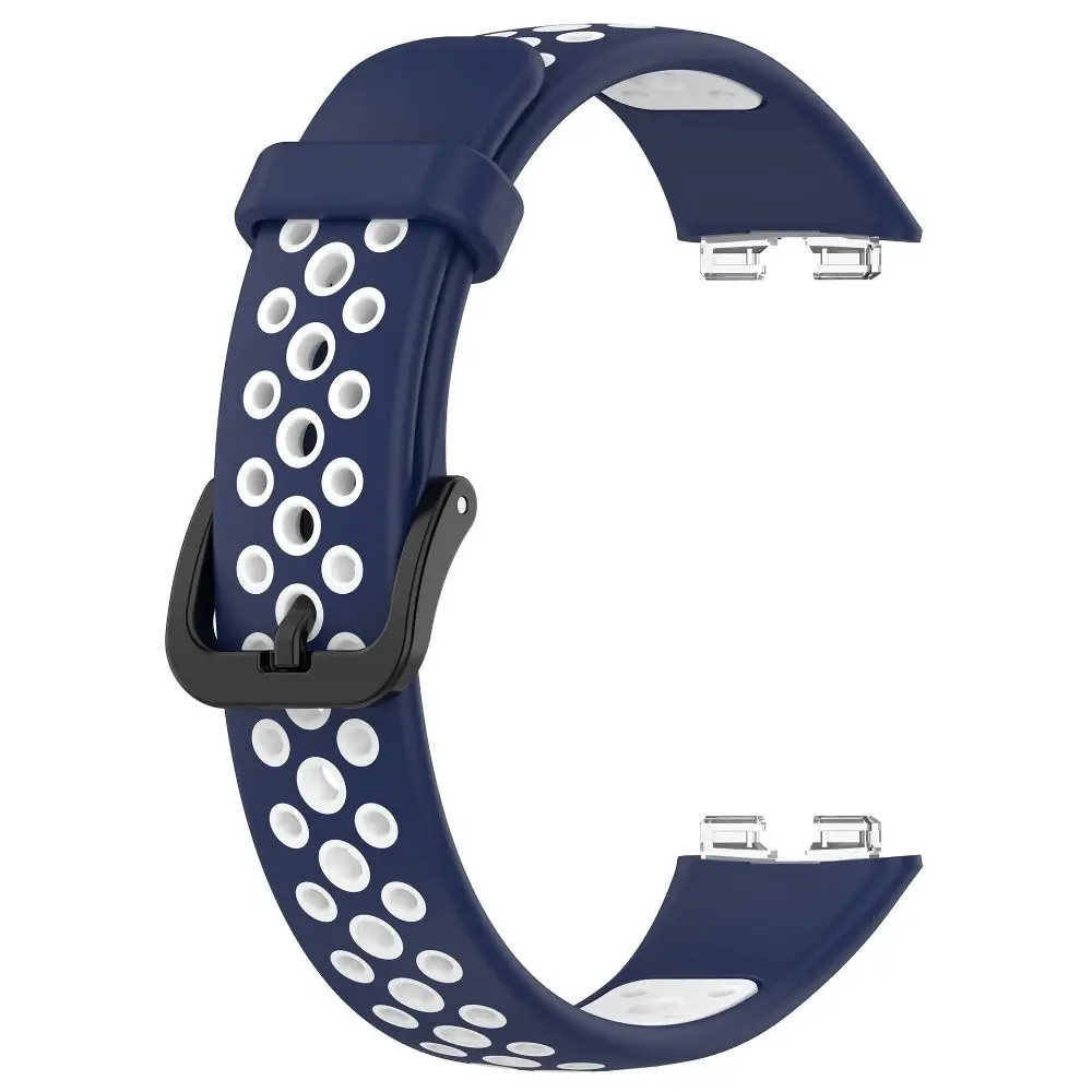 สายนาฬิกาซิลิโคนนิ่มสองสีเปลี่ยนได้สายนาฬิกาสมาร์ทวอทช์กำไลข้อมือระบายอากาศสำหรับ Huawei band 9 8