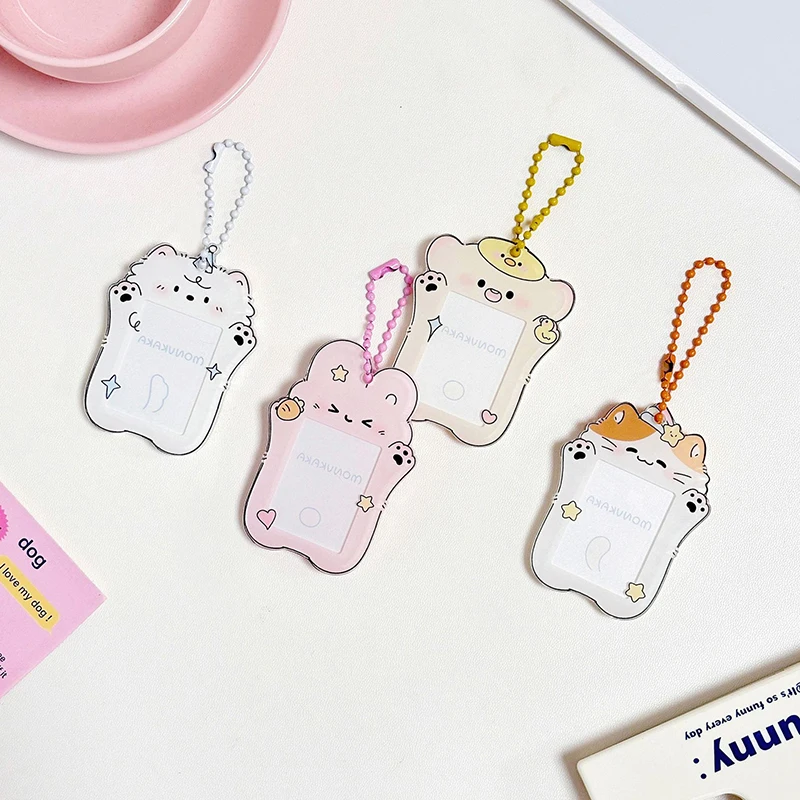 Photocard Holder Keychain Protector Student Card Protective Sleeve Photo Pendant