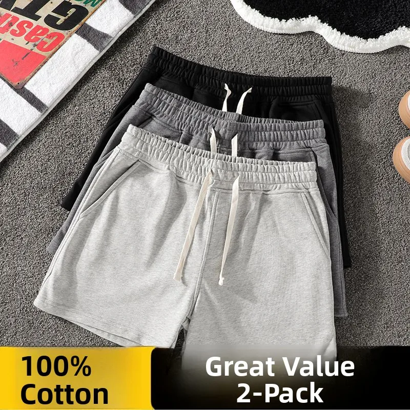 

Pure Cotton Running orts Men's Spor Tee-quarter Length Casual Pants Loose Fit Versatile Summer 2024 Trendy Brand