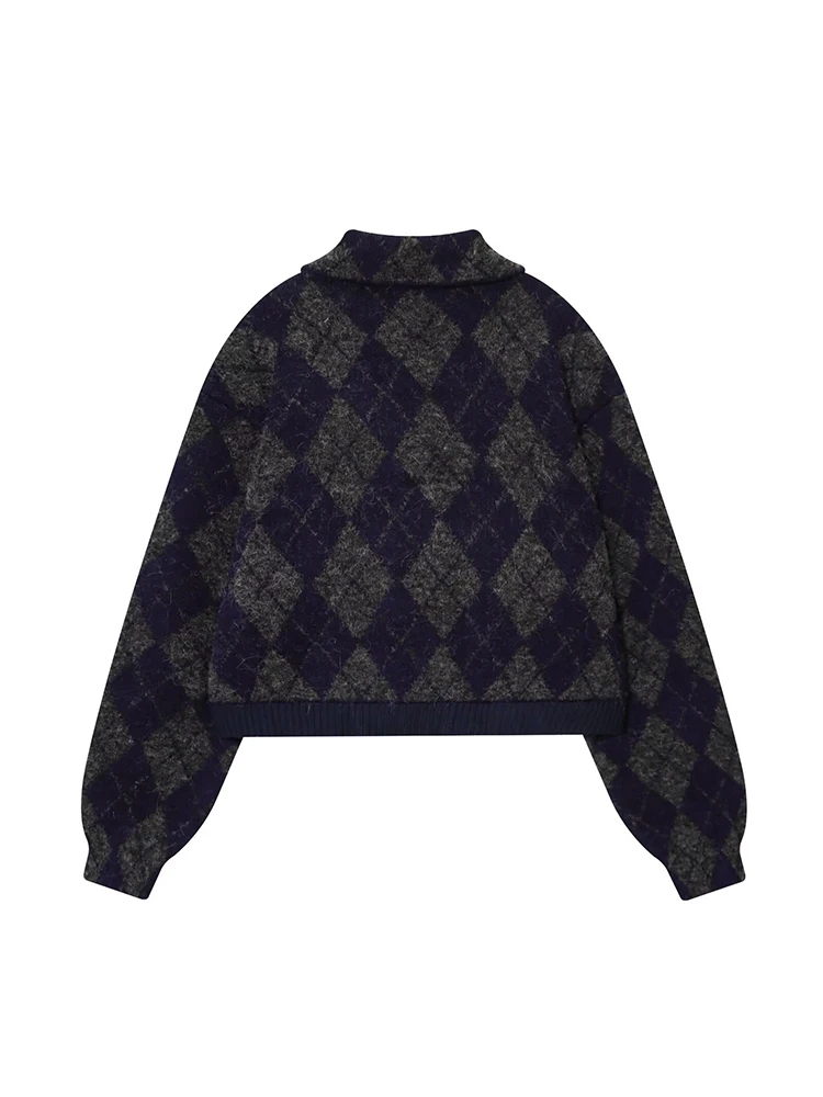 Giacca lavorata a maglia da donna 2025 Giacche da donna a maniche lunghe con cerniera per il tempo libero High Street Cappotti corti Lady Autunno New Fashion Capispalla