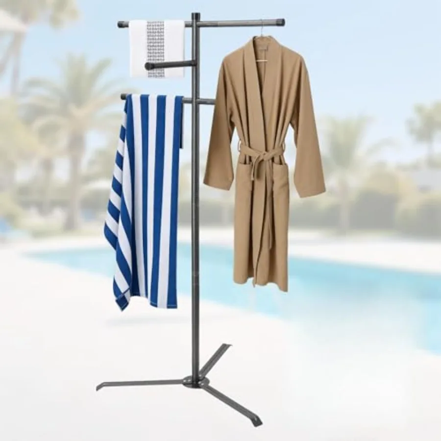 

Pool Towel Rack Outdoor 60 Inch Height Outdoor Towel Rack for Pool Heavy-Duty Standing Towel Rack Rustproof and Slip-Resistant
