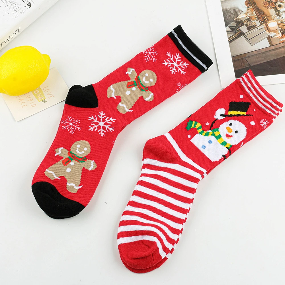 Cute Christmas Cartoon Mid-Tube Socks Breathable Comfotable Floor Sockings For Home Indoor