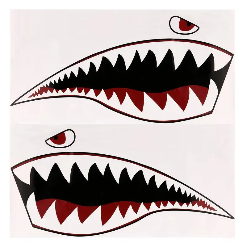 Kayak Sticker Waterproof Shark Teeth Mouth Stickers Decal Canoe Dinghy Marine Boat Car Car Window Bumper Exterior Decals Sticker