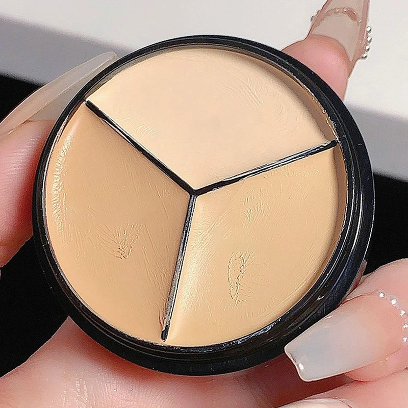 DIKALU – Palette correctrice naturelle 3 couleurs, 6.5g, couverture des cernes, des Pores d'acné, correcteur crémeux, fond de teint liquide éclaircissant pour le visage